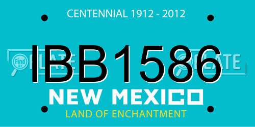 IBB1586 New Mexico License Plate