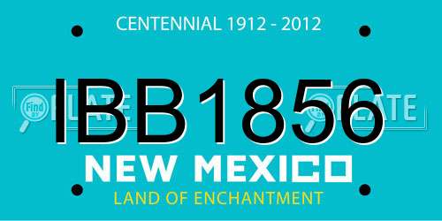 IBB1856 New Mexico License Plate