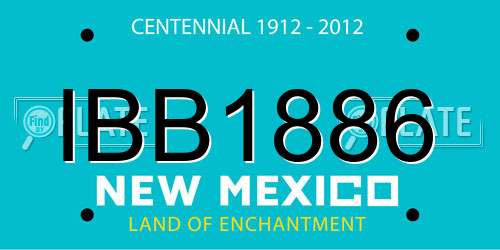IBB1886 New Mexico License Plate