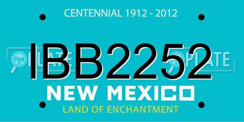 IBB2252 New Mexico License Plate