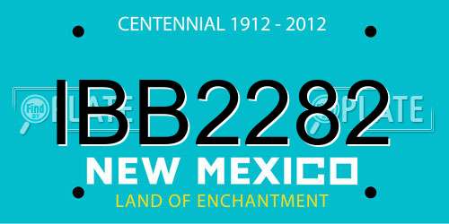 IBB2282 New Mexico License Plate