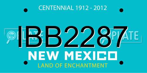 IBB2287 New Mexico License Plate