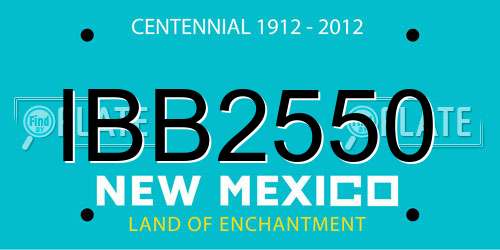 IBB2550 New Mexico License Plate