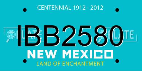 IBB2580 New Mexico License Plate