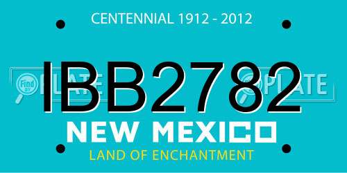 IBB2782 New Mexico License Plate