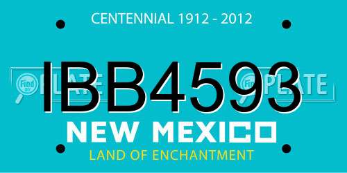 IBB4593 New Mexico License Plate