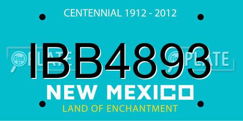 IBB4893 New Mexico License Plate