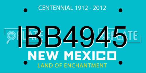IBB4945 New Mexico License Plate
