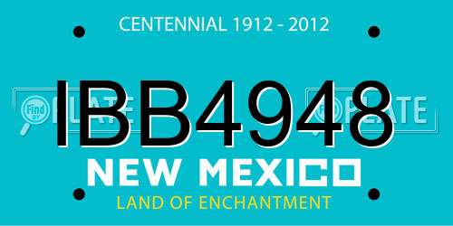 IBB4948 New Mexico License Plate