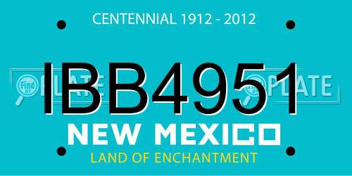 IBB4951 New Mexico License Plate