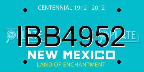 IBB4952 New Mexico License Plate