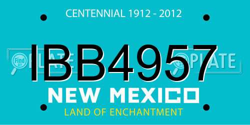 IBB4957 New Mexico License Plate