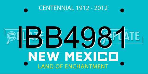 IBB4981 New Mexico License Plate