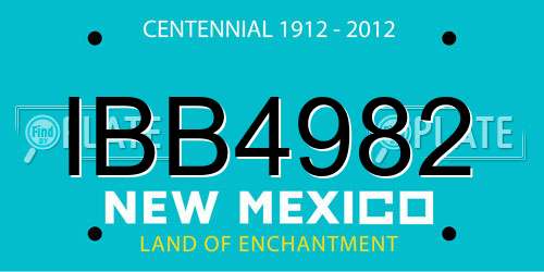 IBB4982 New Mexico License Plate