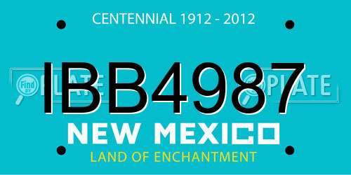 IBB4987 New Mexico License Plate