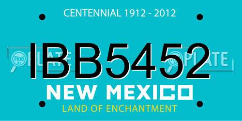 IBB5452 New Mexico License Plate
