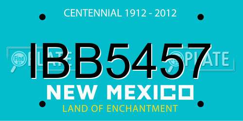 IBB5457 New Mexico License Plate