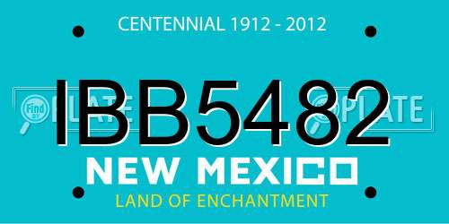IBB5482 New Mexico License Plate