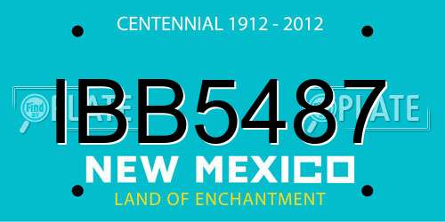 IBB5487 New Mexico License Plate