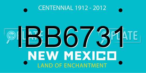 IBB6731 New Mexico License Plate