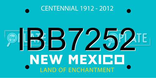 IBB7252 New Mexico License Plate