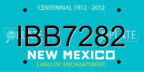 IBB7282 New Mexico License Plate