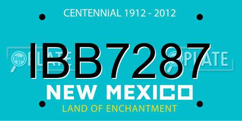 IBB7287 New Mexico License Plate