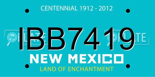 IBB7419 New Mexico License Plate