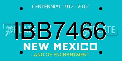 IBB7466 New Mexico License Plate