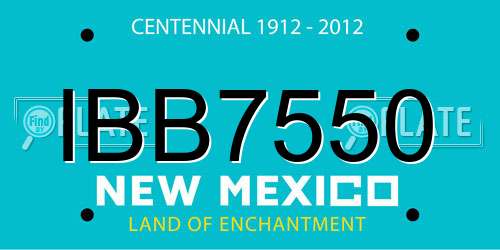 IBB7550 New Mexico License Plate