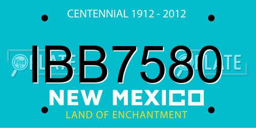 IBB7580 New Mexico License Plate