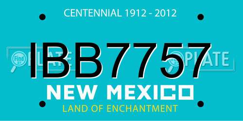 IBB7757 New Mexico License Plate