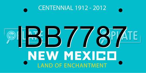 IBB7787 New Mexico License Plate