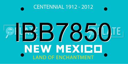 IBB7850 New Mexico License Plate