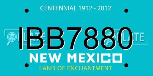 IBB7880 New Mexico License Plate