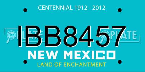 IBB8457 New Mexico License Plate