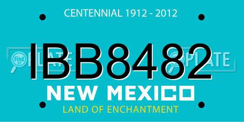 IBB8482 New Mexico License Plate