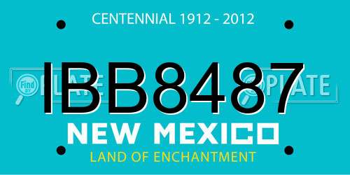 IBB8487 New Mexico License Plate