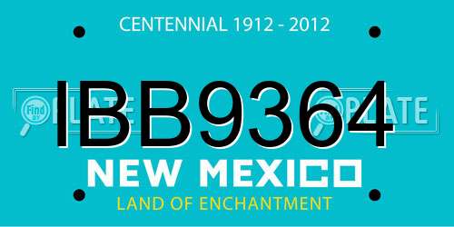 IBB9364 New Mexico License Plate