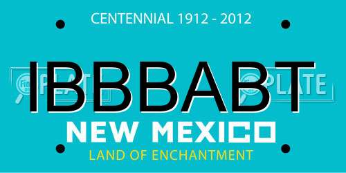 IBBBABT New Mexico License Plate