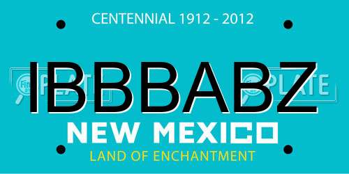 IBBBABZ New Mexico License Plate