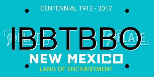 IBBTBBO New Mexico License Plate