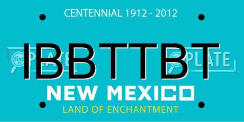 IBBTTBT New Mexico License Plate