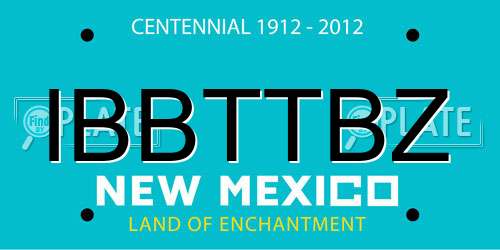 IBBTTBZ New Mexico License Plate