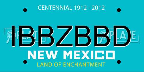 IBBZBBD New Mexico License Plate
