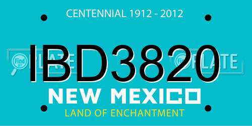 IBD3820 New Mexico License Plate
