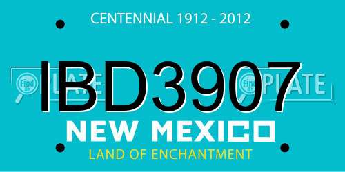 IBD3907 New Mexico License Plate