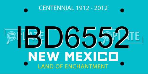IBD6552 New Mexico License Plate