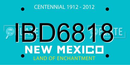 IBD6818 New Mexico License Plate