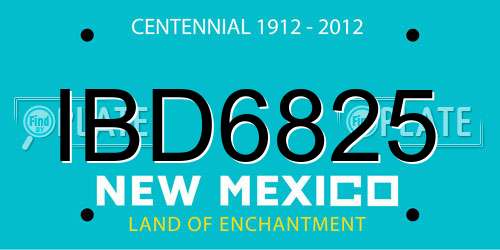 IBD6825 New Mexico License Plate